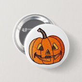 Glitter Jack O'Lantern Ronde Button 5,7 Cm (Voorkant /achterkant)