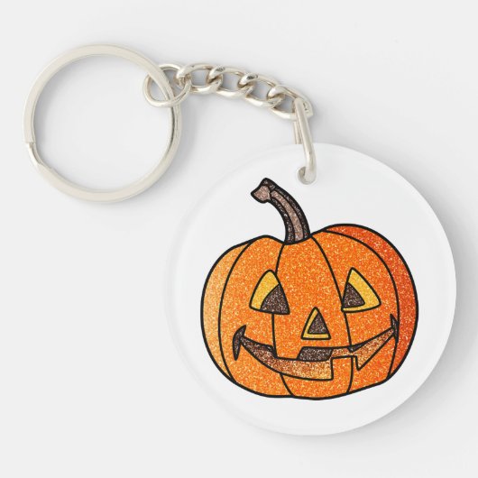 Glitter Jack O'Lantern Sleutelhanger (Voorkant)