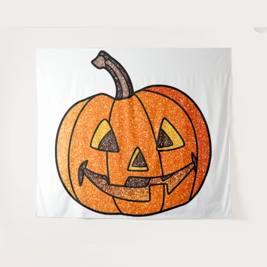 Glitter Jack O'Lantern Wandkleed (Voorkant (horizontaal))