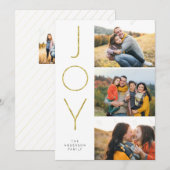 Glitter JOY 3 Gestapelde Afbeeldingen Feestdagenkaart (Voorkant / Achterkant)