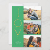 Glitter JOY 3 Gestapelde pixels Feestdagenkaart (Voorkant)