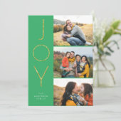 Glitter JOY 3 Gestapelde pixels Feestdagenkaart (Staand voorkant)