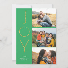 Glitter JOY 3 Gestapelde pixels Feestdagenkaart