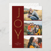 Glitter JOY 3 Gestapelde pixels Feestdagenkaart (Voorkant / Achterkant)