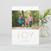 Glitter JOY Foto Kerstkaart (Staand voorkant)