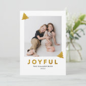 Glitter Joyful Foto met kerstfeestdag Kaart (Staand voorkant)