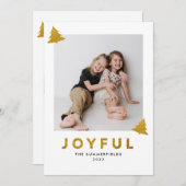 Glitter Joyful Foto met kerstfeestdag Kaart (Voorkant / Achterkant)