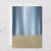 Glitter Jurk, Ballonnen, Blauw Metallic 60e Verjaa Kaart (Achterkant)