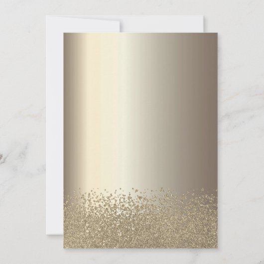 Glitter jurk, diamanten champagne 75e verjaardag kaart (Achterkant)