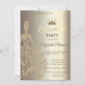 Glitter Jurk, Diamanten Champagne Retirement Party Kaart (Voorkant)