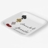 Glitter Kaart Spel Las Vegas Casino Bruiloft Papieren Bordje (Gebogen)