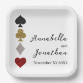 Glitter Kaart Spel Las Vegas Casino Bruiloft Papieren Bordje (Voorkant)