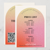 Glitter Kapper Nail Beauty Salon prijslijst (Voorkant / Achterkant)