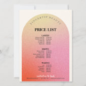 Glitter Kapper Nail Beauty Salon prijslijst (Voorkant)