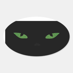 Glitter Kat Ogen Ovale Sticker