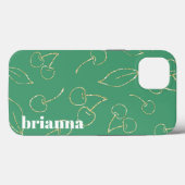 Glitter Kersen Groene Case-Mate iPhone Hoesje (Achterkant (horizontaal))