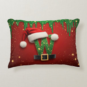 Glitter Kerst W Voor Winter Namen Accent Kussen