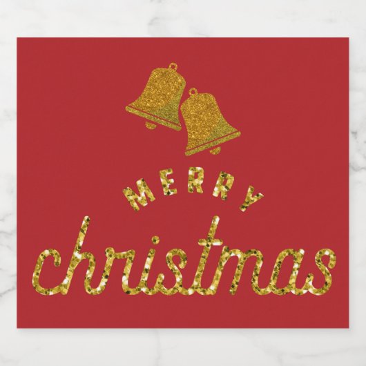 Glitter-kerstbellen Bier Etiket (Enkel label)