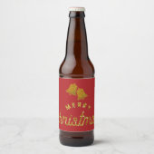 Glitter-kerstbellen Bier Etiket (Voorkant)