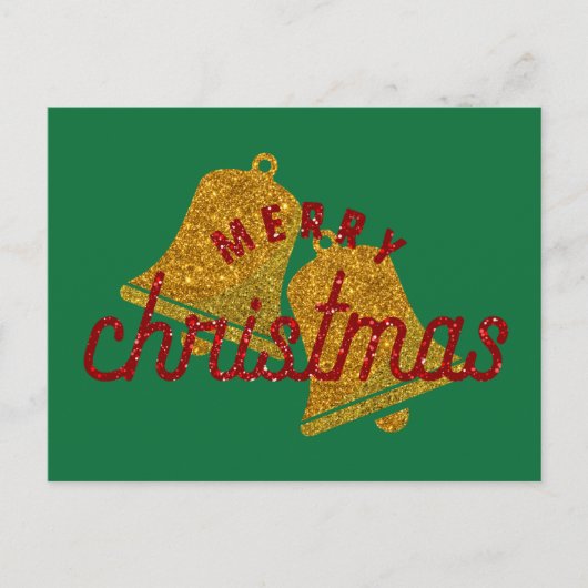 Glitter-kerstbellen Briefkaart (Voorkant)
