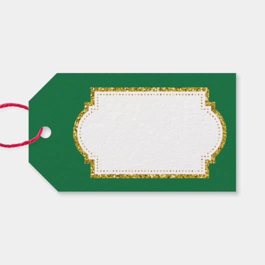 Glitter-kerstbellen Cadeaulabel (Achterkant Horizontaal)