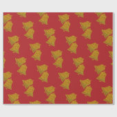 Glitter-kerstbellen Cadeaupapier (Vlak)