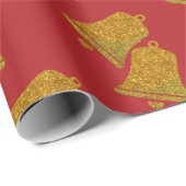 Glitter-kerstbellen Cadeaupapier (Rol Hoek)