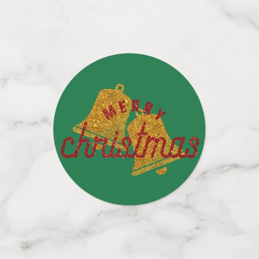 Glitter-kerstbellen Confetti (Kleine voorkant)