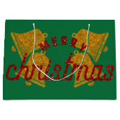 Glitter-kerstbellen Groot Cadeauzakje (Voorkant)