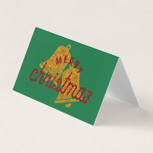 Glitter-kerstbellen Kaart