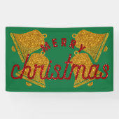 Glitter-kerstbellen Spandoek (Horizontaal)