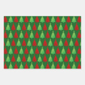 Glitter kerstbomen kerst inpakpapier vel (Voorkant 3)