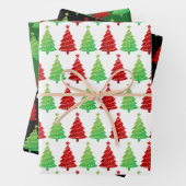 Glitter kerstbomen kerst inpakpapier vel (In situ)