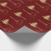 Glitter-kerstbomen Rood-witte citaten Cadeaupapier (Hoek)