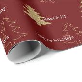 Glitter-kerstbomen Rood-witte citaten Cadeaupapier (Rol Hoek)