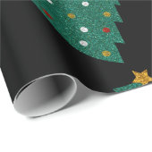 Glitter kerstboom cadeaupapier (Rol Hoek)