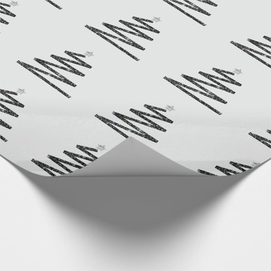 Glitter kerstboom cadeaupapier (Hoek)