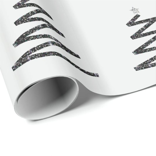 Glitter kerstboom cadeaupapier (Rol Hoek)