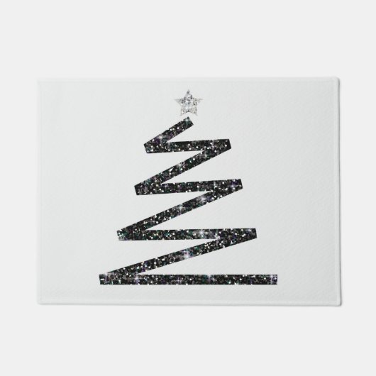 Glitter kerstboom deurmat (Voorkant)