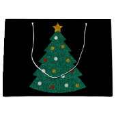 Glitter kerstboom groot cadeauzakje (Voorkant)