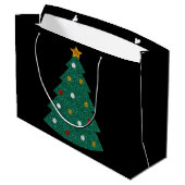 Glitter kerstboom groot cadeauzakje (Achterkant Gekanteld)