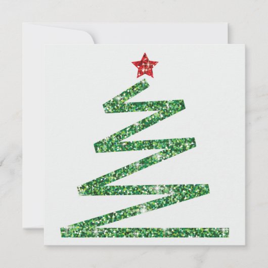 Glitter kerstboom kaart (Voorkant)