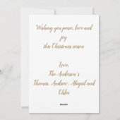 Glitter-kerstboom met gouden kerst feestdagenkaart (Achterkant)