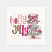 Glitter Kerstboom met Hulst Servet (Voorkant)