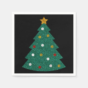 Glitter kerstboom Napkins Servet