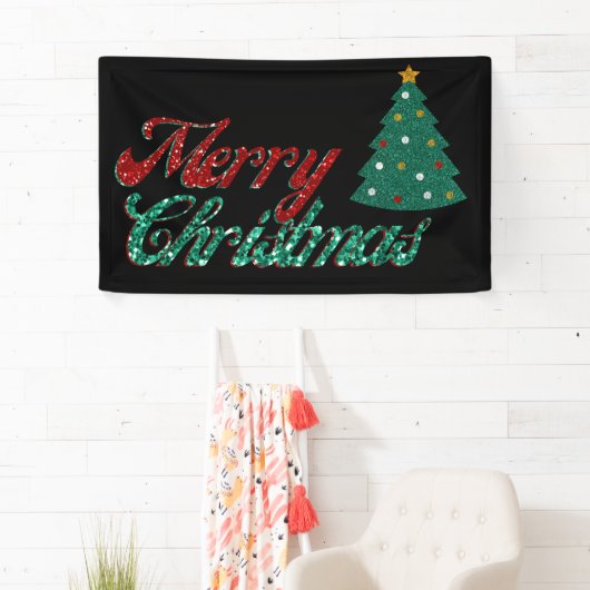 Glitter kerstboom spandoek (Insitu)