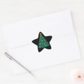 Glitter kerstboom ster sticker (Envelop)