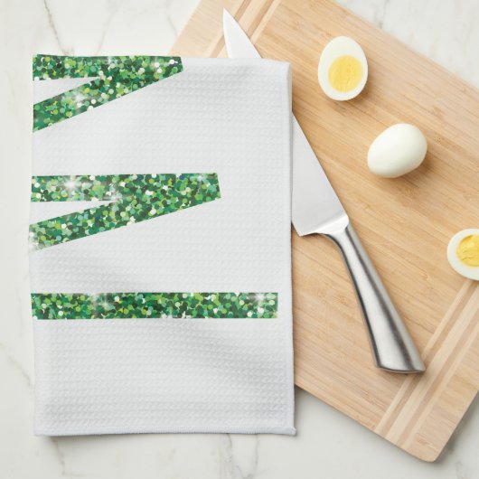 Glitter kerstboom theedoek (Quarter Fold)