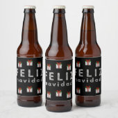 Glitter kerstcadeau bier etiket (Flessen)