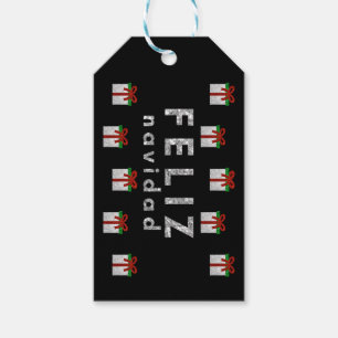 Glitter kerstcadeau cadeaulabel